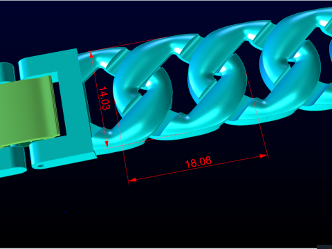 Bransoletka kubańska - Bransoletka łańcuszkowa - Miami Kubańskie ogniwo - N937 Model do druku 3D
