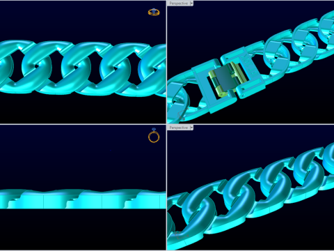 Bransoletka kubańska - Bransoletka łańcuszkowa - Miami Kubańskie ogniwo - N937 Model do druku 3D