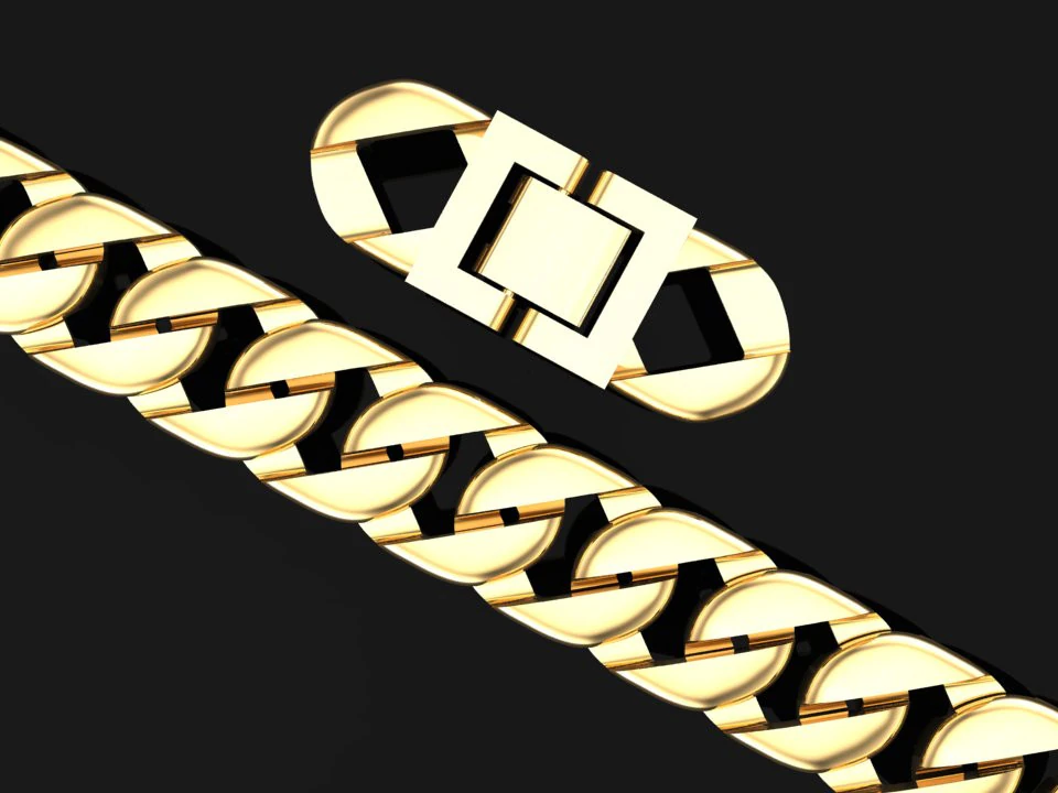 Cuban bracelet - Chain bracelet - Miami Cuban link bracelets - N918 3D Print Model .c4d .max .obj .3ds .fbx .stl .blend 