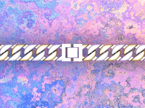 キューバ ブレスレット - チェーン ブレスレット - マイアミ キューバ リンク ブレスレット - N918 3Dプリントモデル