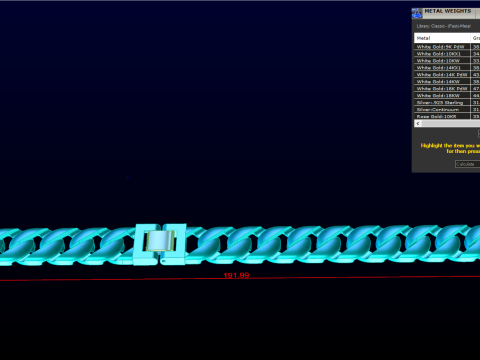 キューバ ブレスレット - チェーン ブレスレット - マイアミ キューバ リンク ブレスレット - N918 3Dプリントモデル