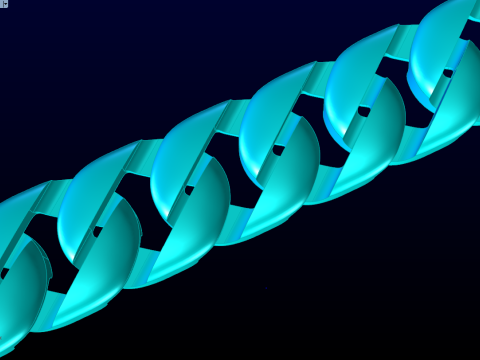 キューバ ブレスレット - チェーン ブレスレット - マイアミ キューバ リンク ブレスレット - N918 3Dプリントモデル