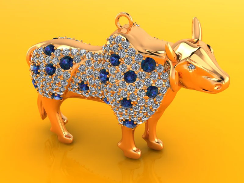 Cow Pendant - Buffalo pendant - Bull pendant - Gaur pendant - N3062 3D Print Model .c4d .max .obj .3ds .fbx .stl .blend