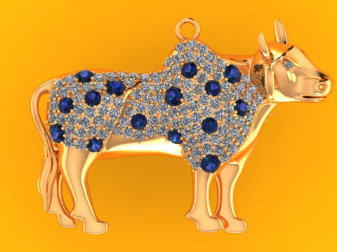 Ciondolo mucca - Ciondolo bufalo - Ciondolo toro - Ciondolo Gaur - N3062 Modello di stampa 3D