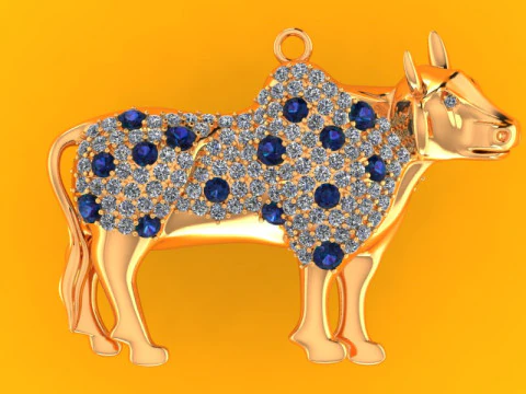Cow Pendant - Buffalo pendant - Bull pendant - Gaur pendant - N3062 3D Print Model