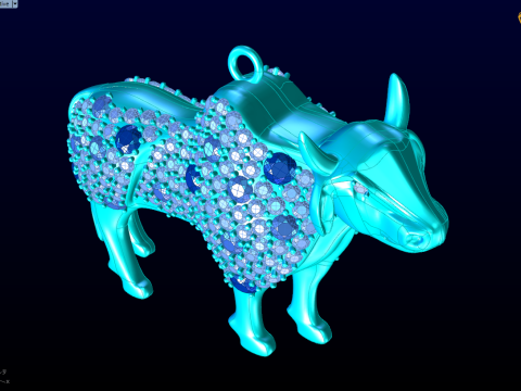 Ciondolo mucca - Ciondolo bufalo - Ciondolo toro - Ciondolo Gaur - N3062 Modello di stampa 3D