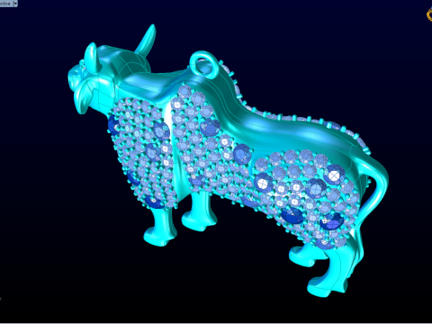 Ciondolo mucca - Ciondolo bufalo - Ciondolo toro - Ciondolo Gaur - N3062 Modello di stampa 3D