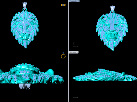 Ciondolo leone - Ciondolo leopardo - Ciondolo tigre - N6148 Modello di stampa 3D
