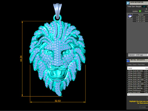 Lion pendant - Leopard Pendant - Tiger Pendant - N6148 3D Print Model