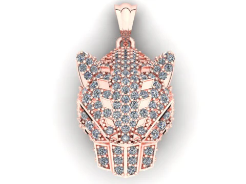 Pendente cabe&ccedil;a de leopardo - Pendente leopardo - Pendente Jaguar - N6165 Modelo de Impressão 3D