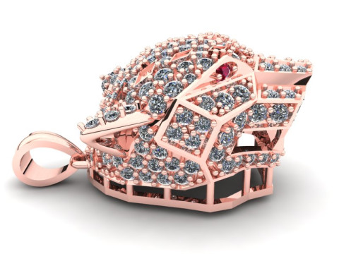 레오파드 헤드 펜던트 - 레오파드 펜던트 - 재규어 펜던트 - N6165 3D 프린트 모델