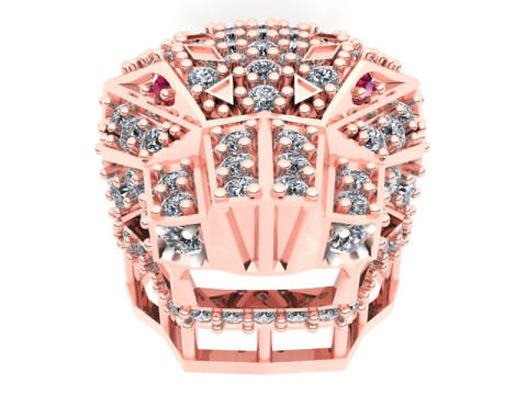 레오파드 헤드 펜던트 - 레오파드 펜던트 - 재규어 펜던트 - N6165 3D 프린트 모델