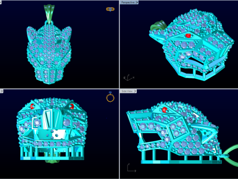 레오파드 헤드 펜던트 - 레오파드 펜던트 - 재규어 펜던트 - N6165 3D 프린트 모델