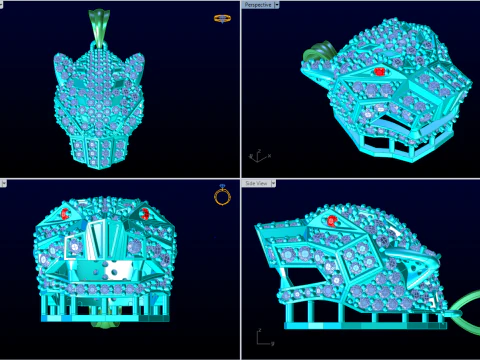Leopard head pendant - Leopard pendant - Jaguar pendant - N6165 3D Print Model