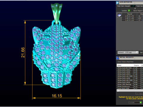 레오파드 헤드 펜던트 - 레오파드 펜던트 - 재규어 펜던트 - N6165 3D 프린트 모델