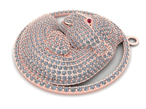 तेंदुआ पेंडेंट - पुरुषों का हीरा पेंडेंट - N6536 3D प्रिंट मॉडल