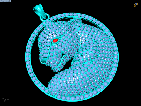 तेंदुआ पेंडेंट - पुरुषों का हीरा पेंडेंट - N6536 3D प्रिंट मॉडल