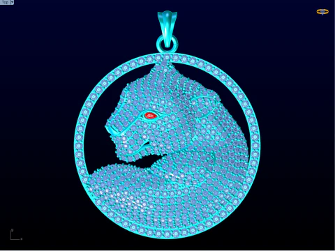 Leopard pendant - Mens diamond pendant - N6536 3D Print Model