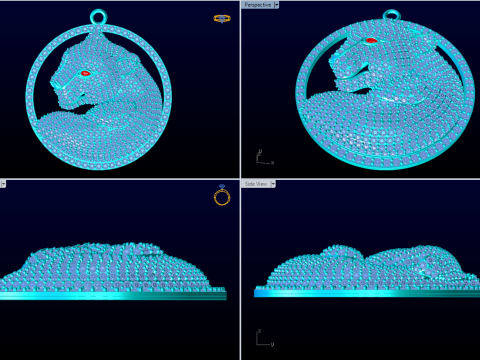 तेंदुआ पेंडेंट - पुरुषों का हीरा पेंडेंट - N6536 3D प्रिंट मॉडल
