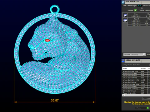 Leopard pendant - Mens diamond pendant - N6536 3D Print Model