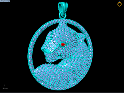 तेंदुआ पेंडेंट - पुरुषों का हीरा पेंडेंट - N6536 3D प्रिंट मॉडल