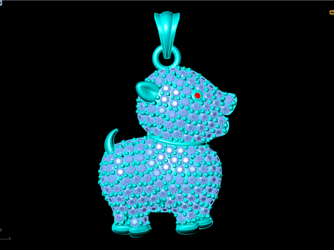 狗吊坠 - 宠物吊坠 - 小狗吊坠 - N262 3D 打印模型