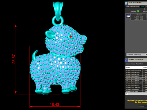 狗吊坠 - 宠物吊坠 - 小狗吊坠 - N262 3D 打印模型