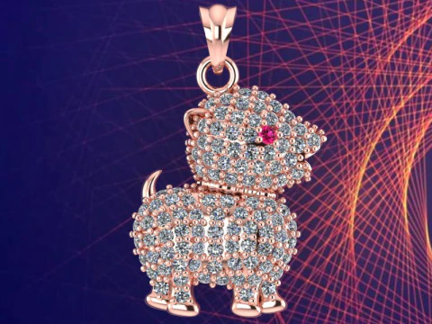 Pingente cachorro - Pingente pet - Pingente cachorrinho - N262 Modelo de Impressão 3D