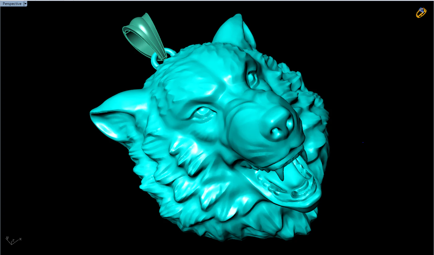 Wolf pendant - Dog pendant - Mens pendant - N2274 3D Print Model .c4d .max .obj .3ds .fbx .stl .blend 