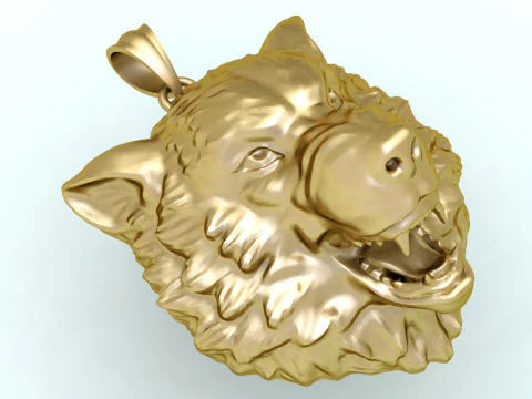 Wolf pendant - Dog pendant - Mens pendant - N2274 3D Print Model