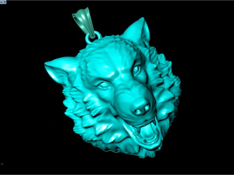 オオカミ ペンダント - 犬ペンダント - メンズ ペンダント - N2274 3Dプリントモデル