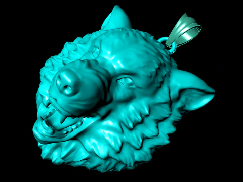 Wolf pendant - Dog pendant - Mens pendant - N2274 3D Print Model