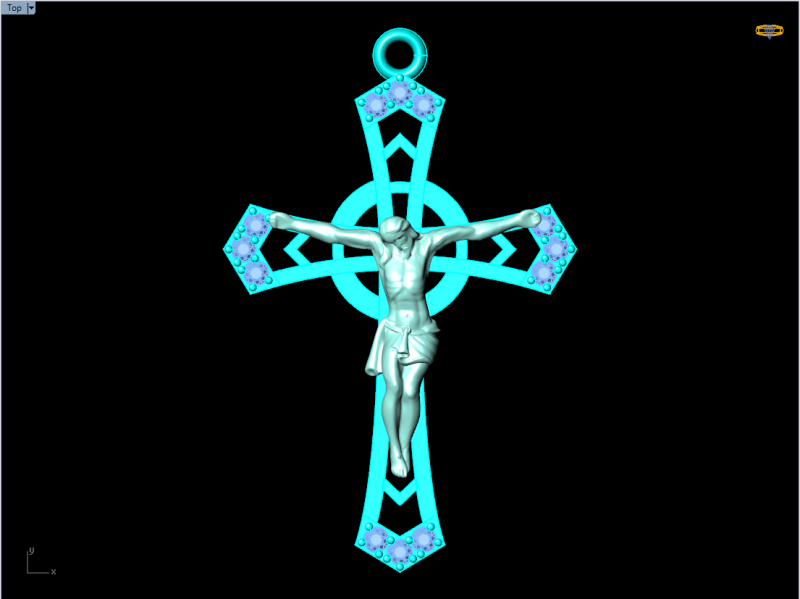 Jesus pendant - Cross Pendant - God Pendant - N351 3D Print Model .c4d .max .obj .3ds .fbx .stl .blend 