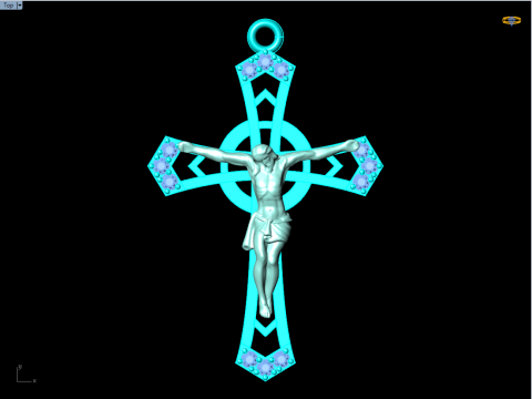 Jesus pendant - Cross Pendant - God Pendant - N351 3D Print Model