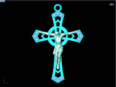 Jesus pendant - Cross Pendant - God Pendant - N351 3D Print Model
