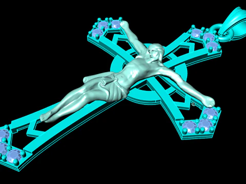 Jesus pendant - Cross Pendant - God Pendant - N351 3D Print Model