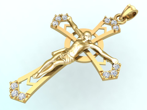 Jesus pendant - Cross Pendant - God Pendant - N351 3D Print Model