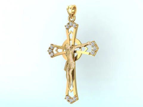 Jesus pendant - Cross Pendant - God Pendant - N351 3D Print Model