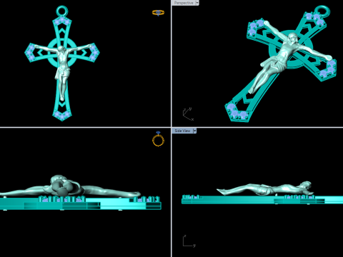 Jesus pendant - Cross Pendant - God Pendant - N351 3D Print Model