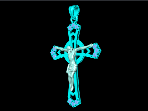 Jesus pendant - Cross Pendant - God Pendant - N351 3D Print Model