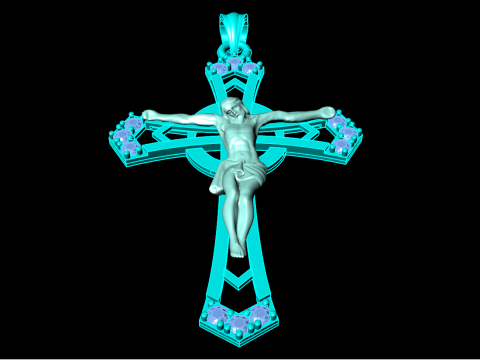 Jesus pendant - Cross Pendant - God Pendant - N351 3D Print Model