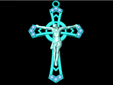 Jesus pendant - Cross Pendant - God Pendant - N351 3D Print Model
