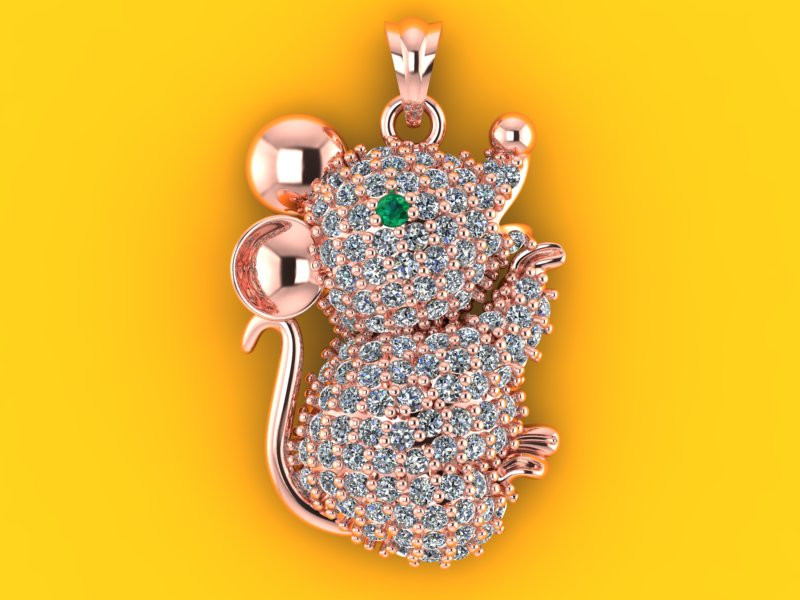 Liontin Mickey Mouse - Liontin Tikus - N792 Model Cetak 3D .c4d .max .obj .3ds .fbx .stl .blend 