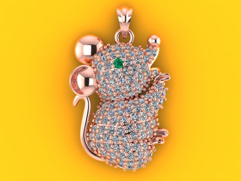 미키 마우스 펜던트 - 마우스 펜던트 - N792 3D 프린트 모델