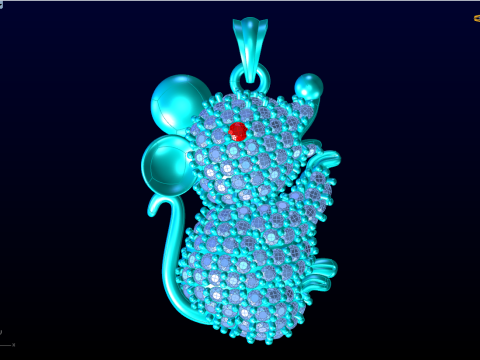 Liontin Mickey Mouse - Liontin Tikus - N792 Model Cetak 3D