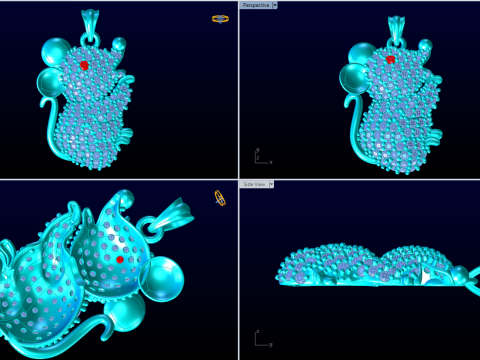 Liontin Mickey Mouse - Liontin Tikus - N792 Model Cetak 3D