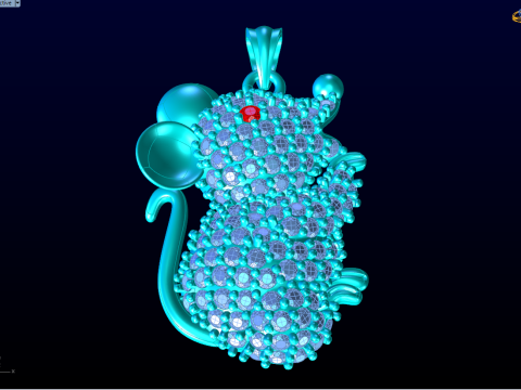 Liontin Mickey Mouse - Liontin Tikus - N792 Model Cetak 3D