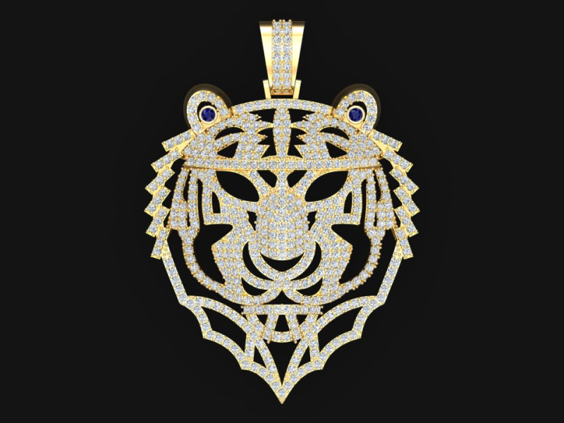 Kaplan Kolye - Erkek Kolye - N5218 3D Baskı Modeli .c4d .max .obj .3ds .fbx .stl .blend 