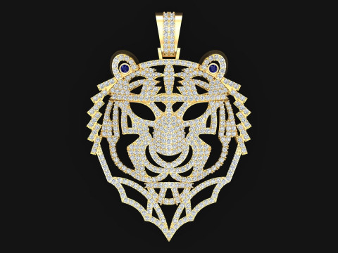 タイガー ペンダント - メンズ ペンダント - N5218 3Dプリントモデル