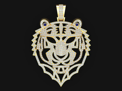 Pingente Tigre - Pingente Masculino - N5218 Modelo de Impressão 3D